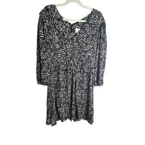 BA&SH Lia printed pleated crepe mini dress sz 8 3/4 sleeve beachy festival boho
